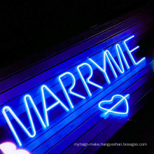 Hot sale marry me neon letter sign unbreakable outdoor sign led custom led neon sign wedding events